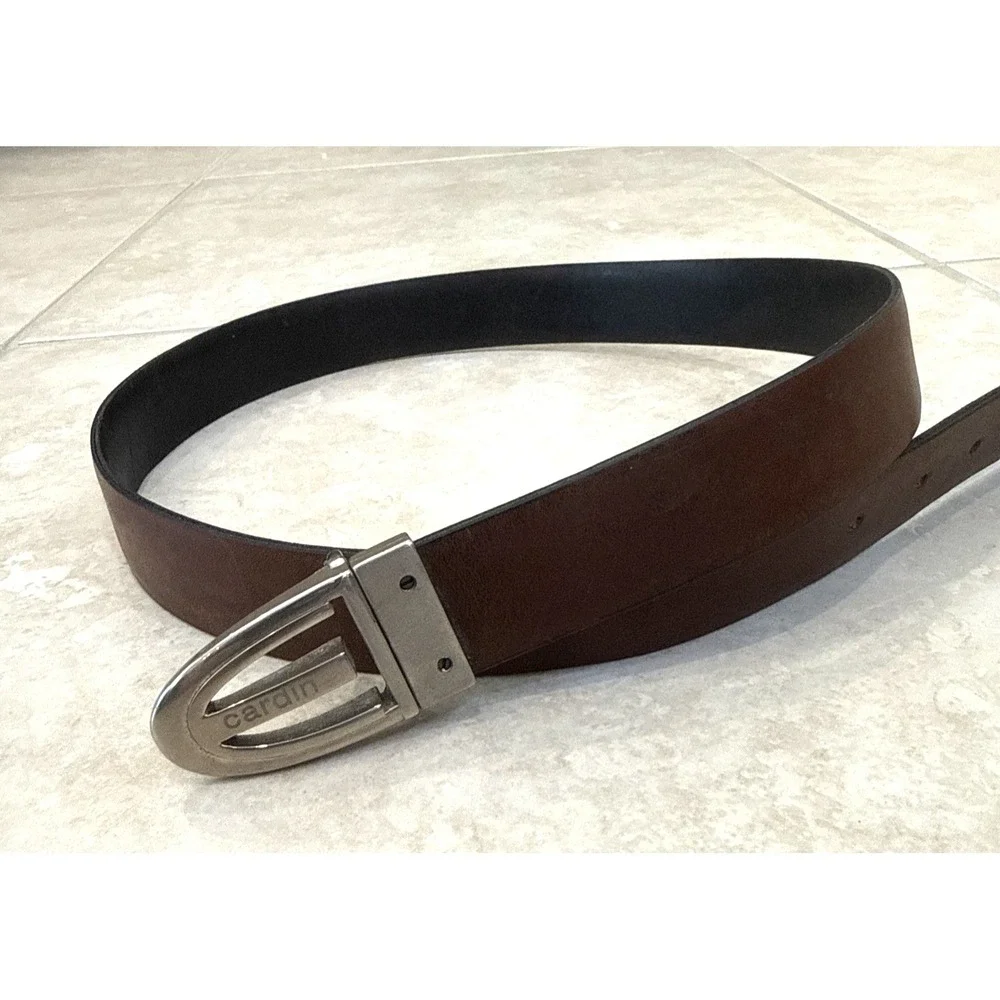 VTG Pierre Cardin‎ Reversible Leather Brown Black Belt Size 34/85 Italy Carrer